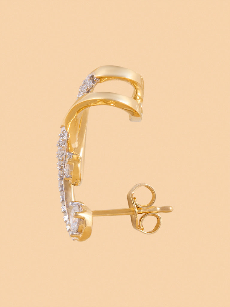 Westside X Pome Intricate Swirl Lab Diamond Ear Climbers