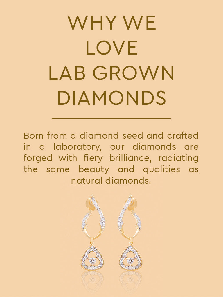 Elegant Drop Earrings with Lab Diamond Accents