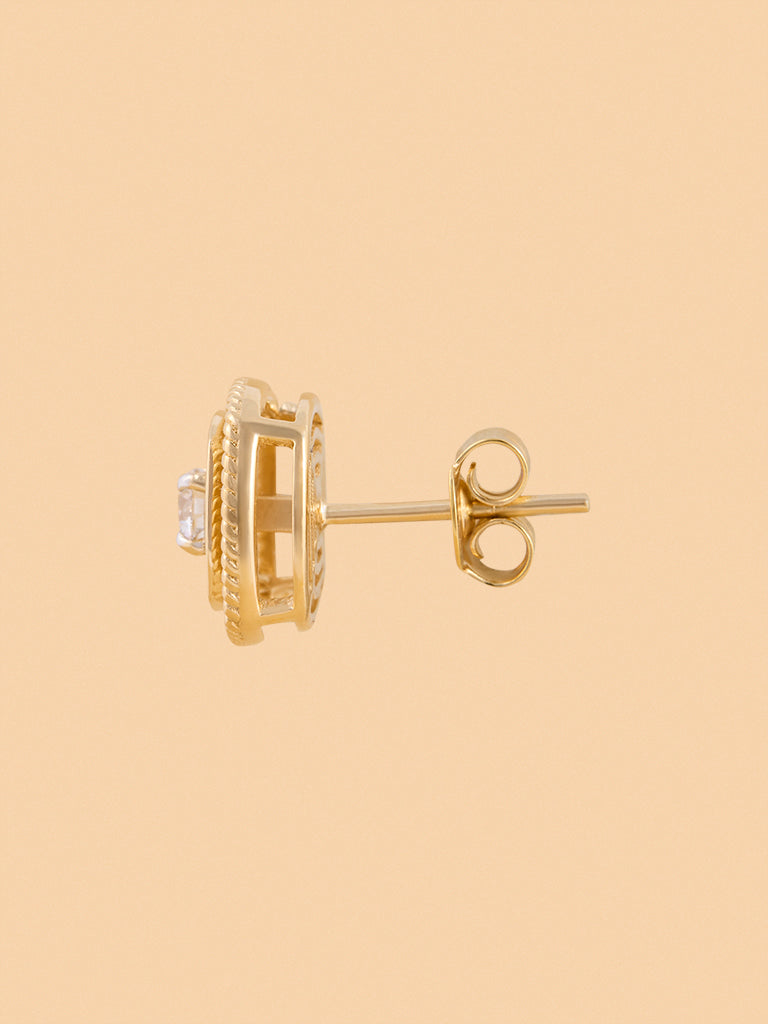 Westside X Pome Rope Detailing in Cushion Lab Diamond Earrings