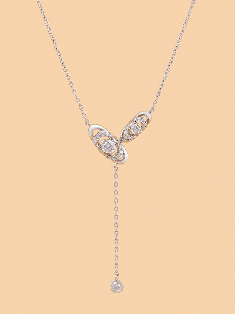 Westside X Pome Oval Chain Necklace with Dual Lab Diamond Charm