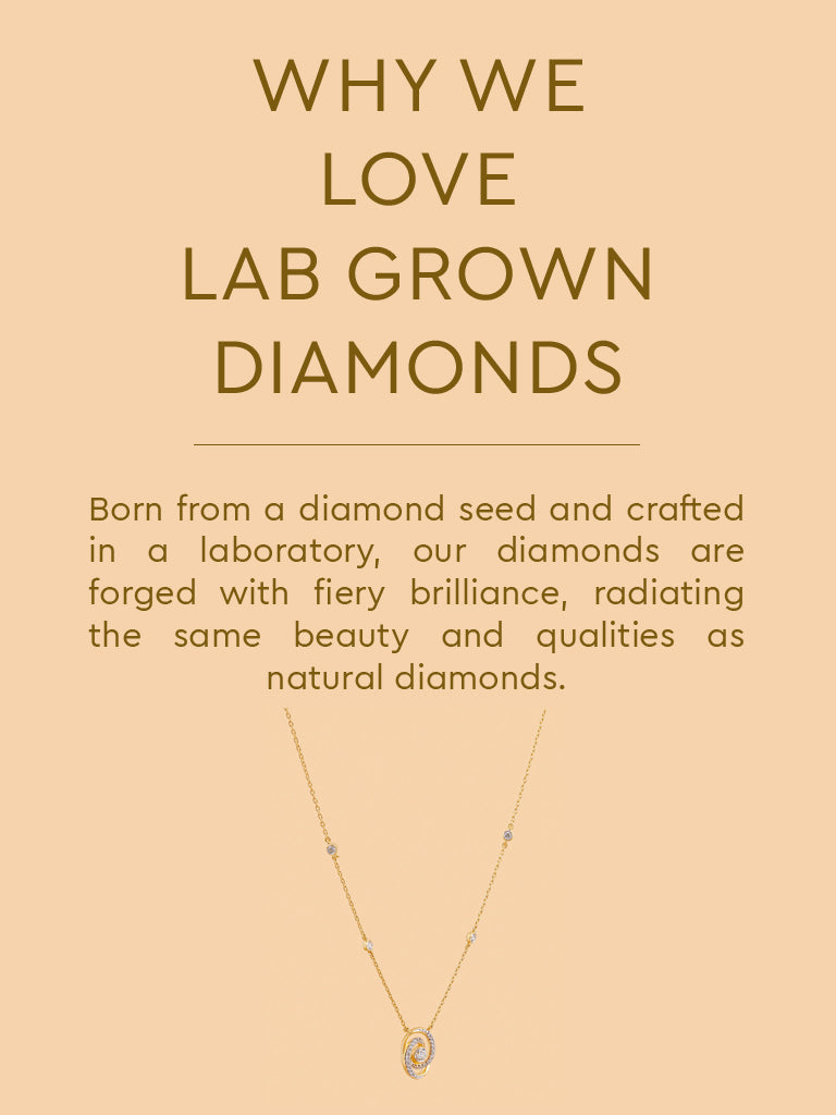 Dual Spiral Lab Diamond Pendant Necklace