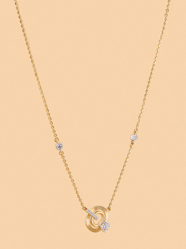 Westside X Pome Dual Circle Lab Diamond Pendant Necklace