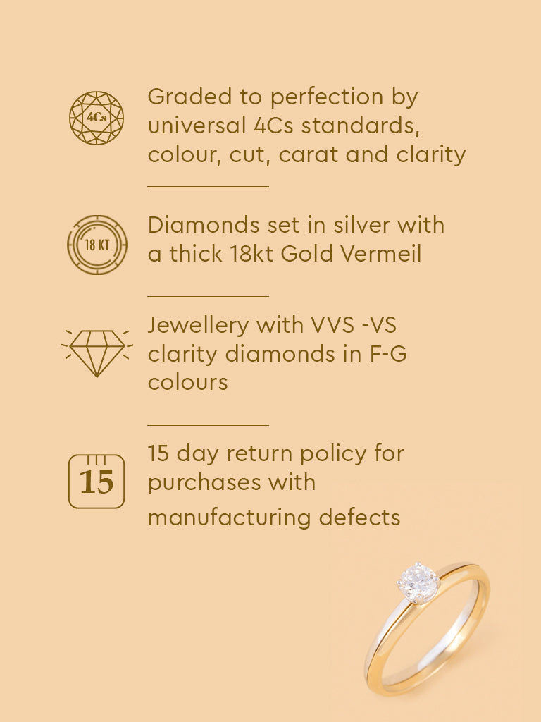 Classic Dual Tone Solitaire Lab Diamond Ring