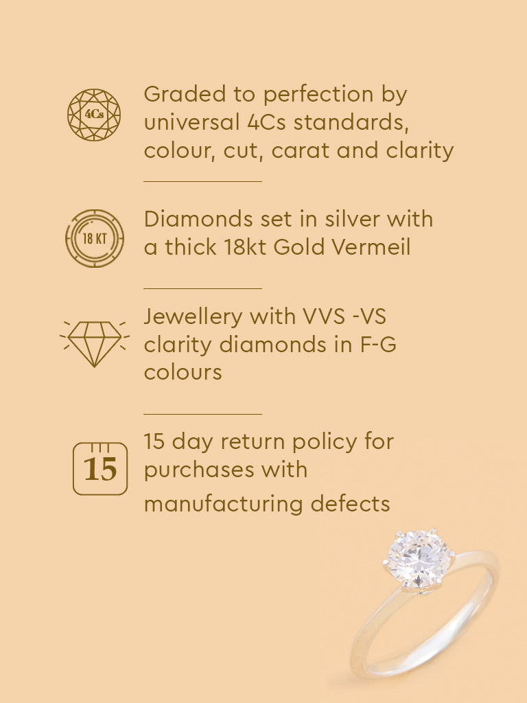 Sparkling Lab Diamond Solitaire Ring