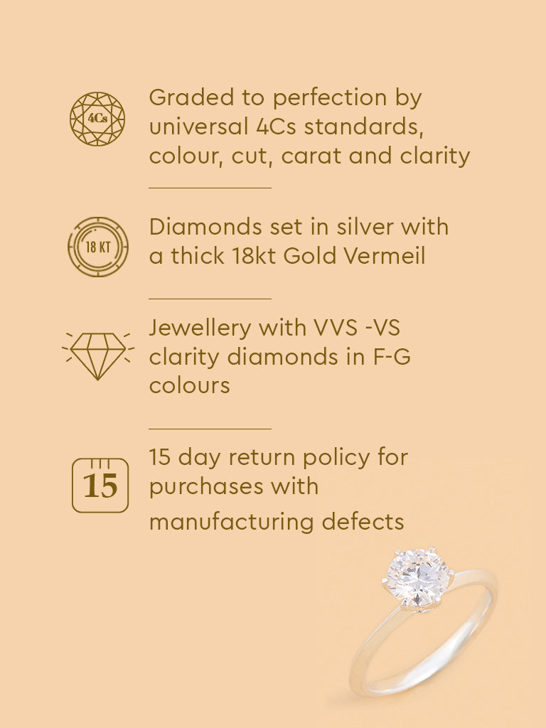 Sparkling Lab Diamond Solitaire Ring