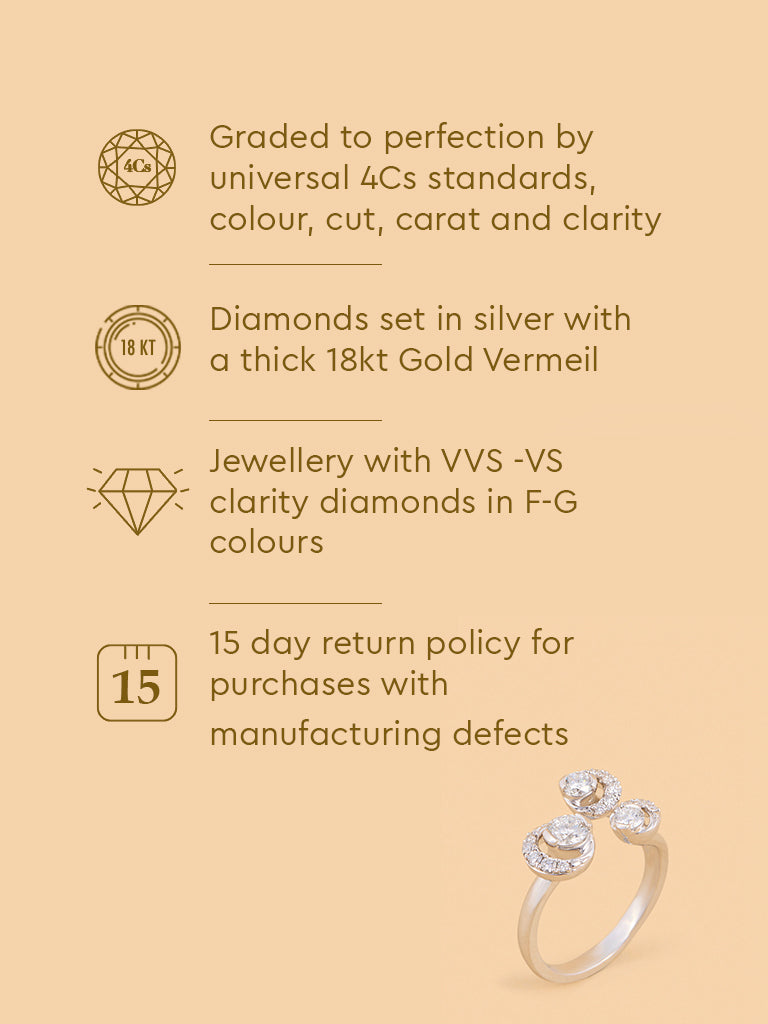 Triple Cluster Lab Diamond Ring