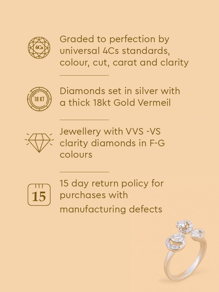Triple Cluster Lab Diamond Ring