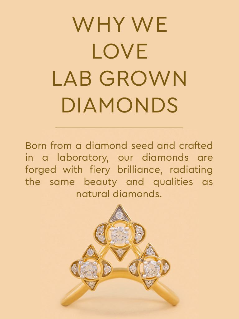 Flower Trio Lab Diamond Ring