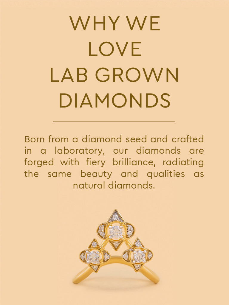 Flower Trio Lab Diamond Ring