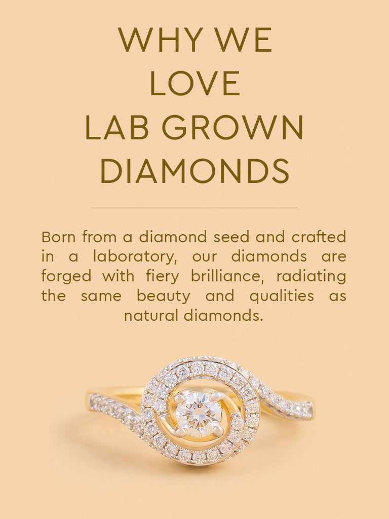 Spiral Swirl Gold Plated Lab Diamond Solitaire Ring