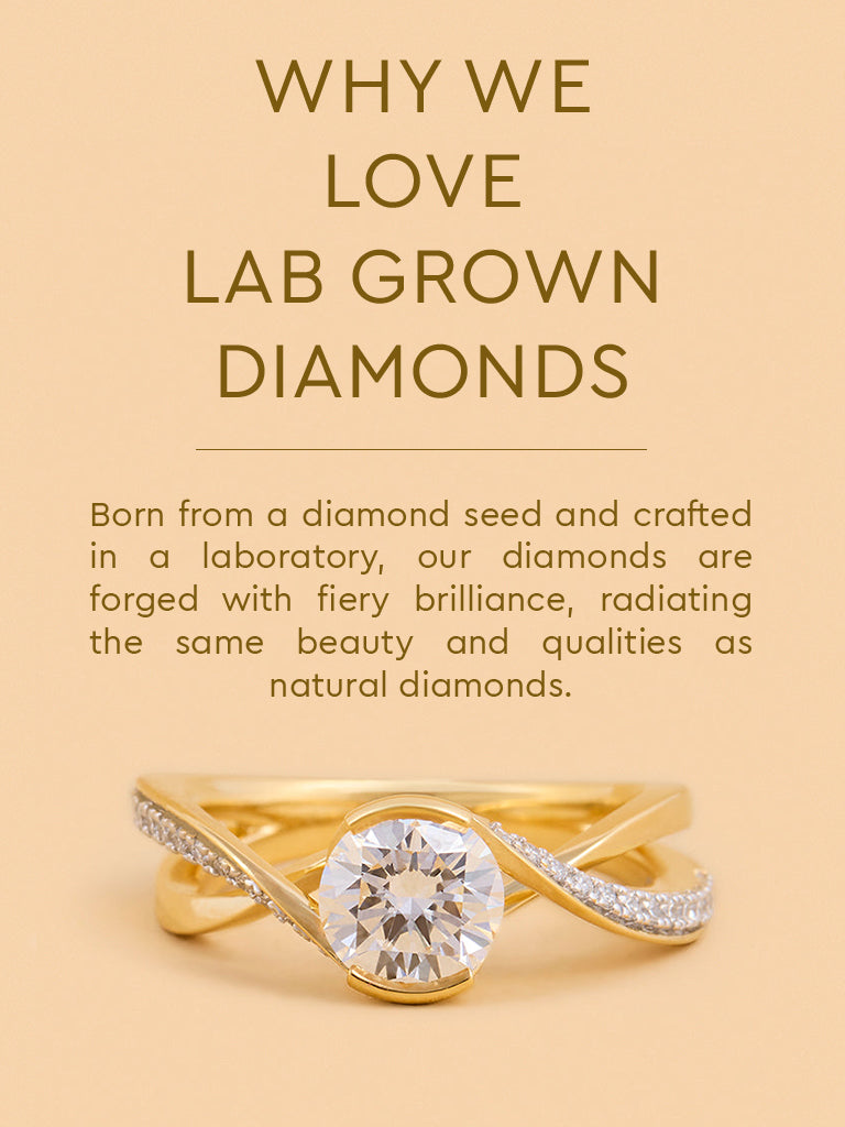 Solitaire Twist Gold Plated Lab Diamond Ring