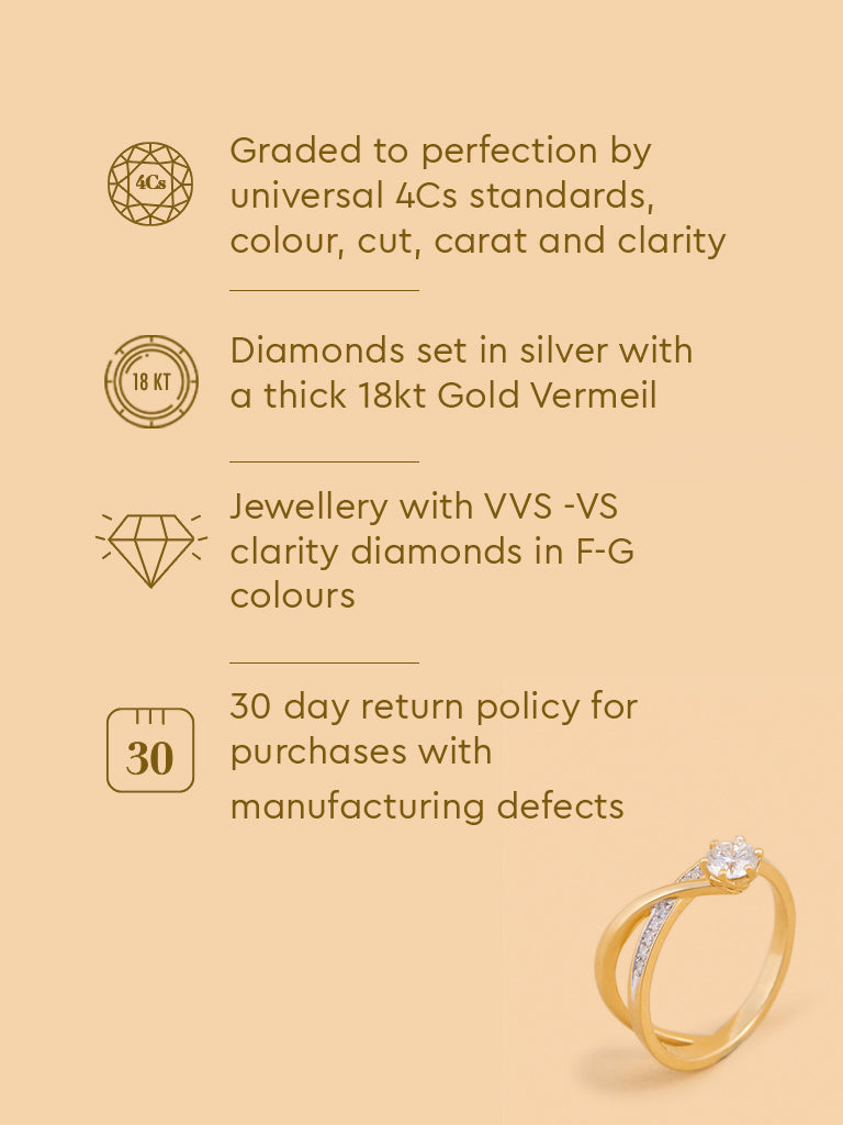 Westside X Pome Classic Comet Solitaire Lab Diamond Ring