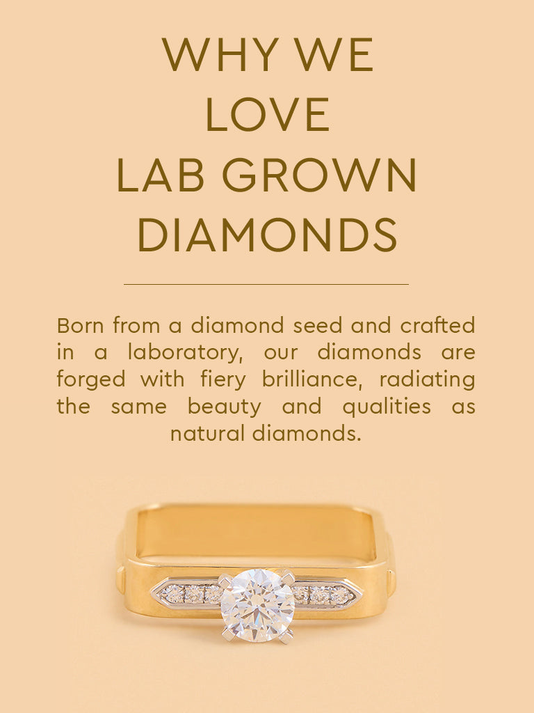 Bold Square Lab Diamond Solitaire Ring