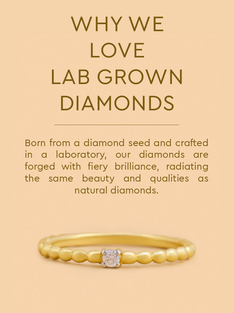 Beaded Ring with Lab Diamond