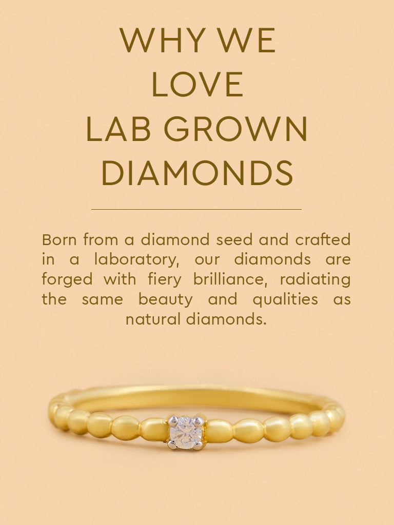 Beaded Ring with Lab Diamond