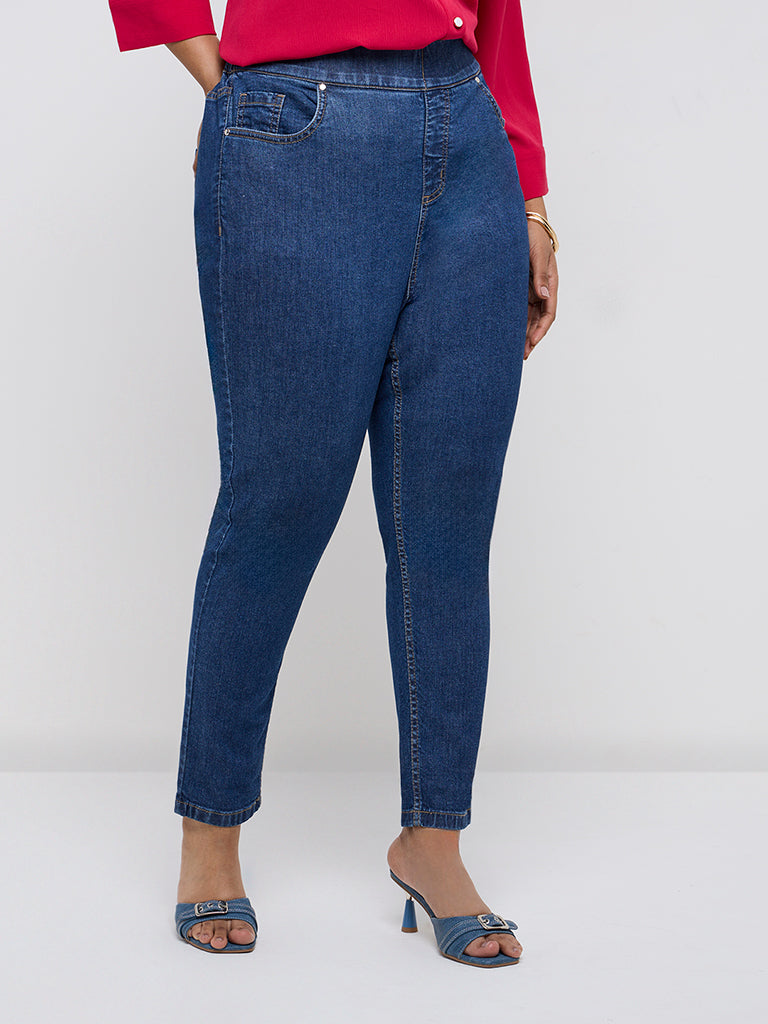 Buy Gia Blue High Rise Jeggings from Westside
