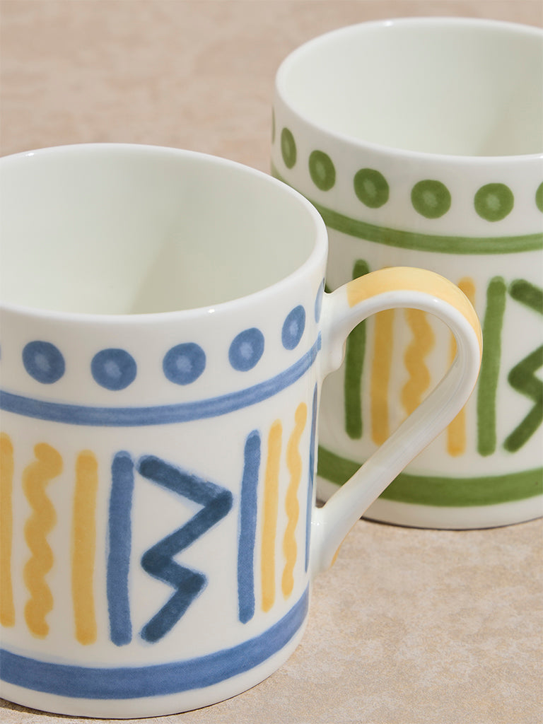 Westside Home Multicolour Floral Pattern Mugs (Set of 2)