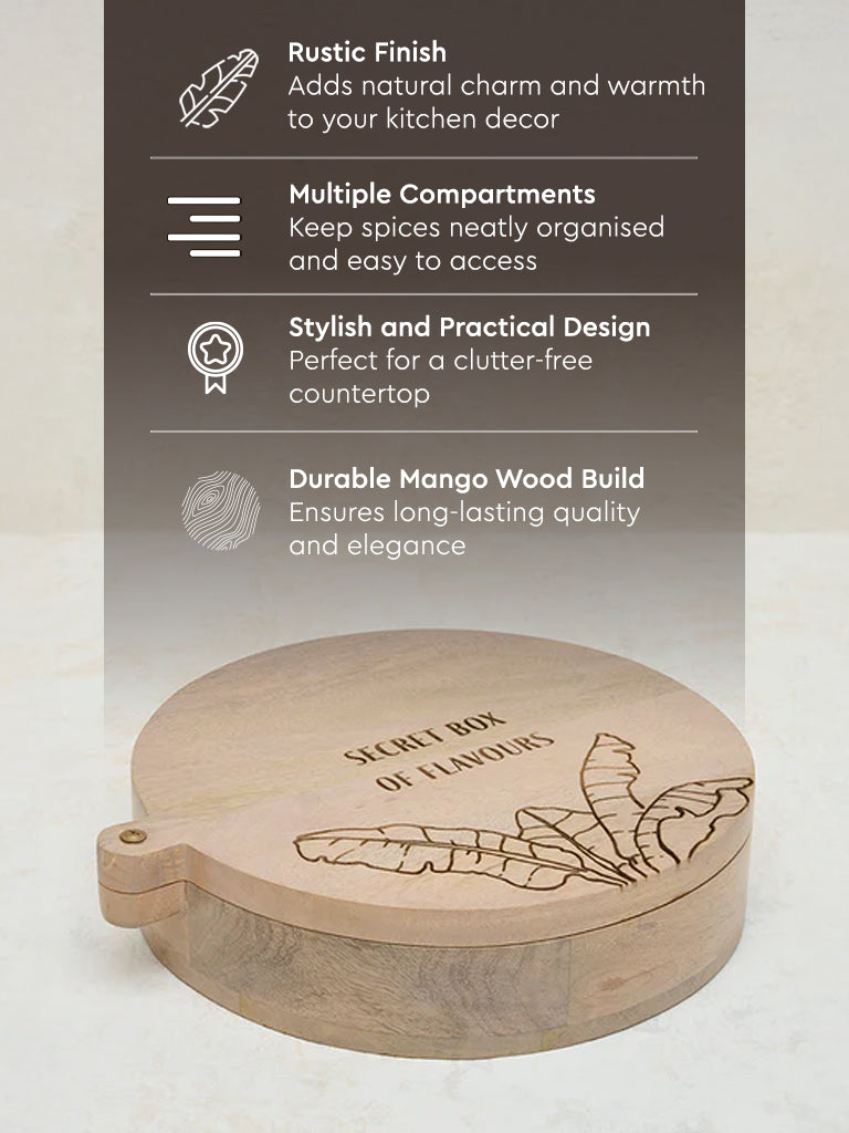 Westside Home Light Brown Wooden Spice Box