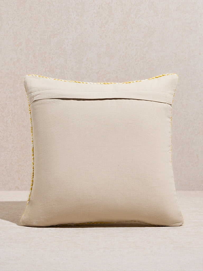 Westside Home Yellow Woven-Textured Cushion Cover