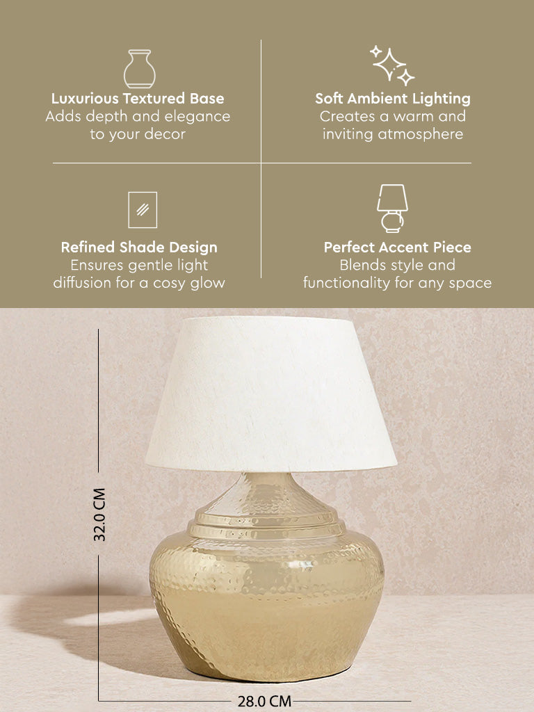 Westside Home Gold Textured Lamp Stand and Shade