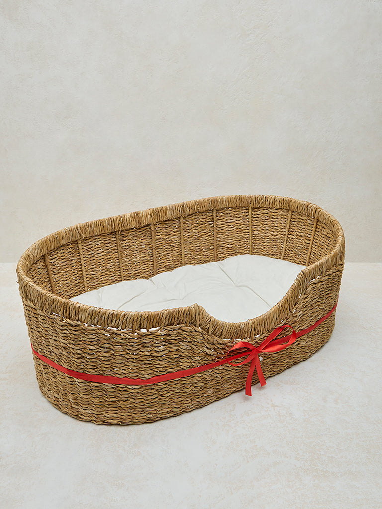 Westside Home Beige Seagrass Pet Bed - Large