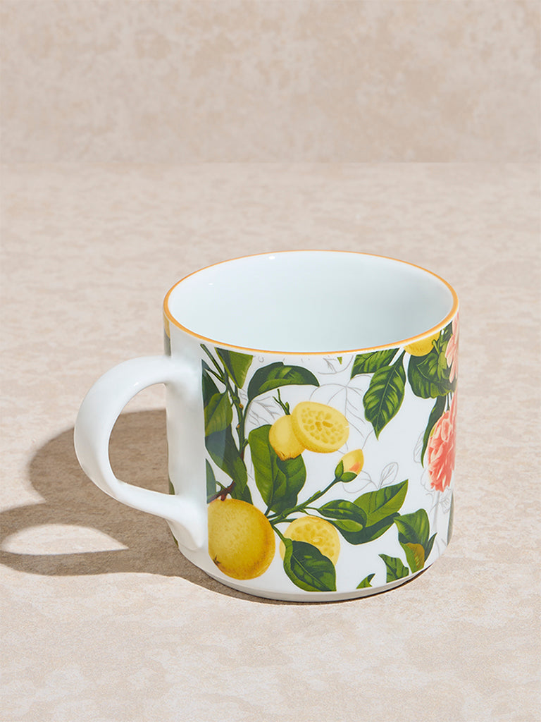 Westside Home Yellow Lemon Printed Straight Mug