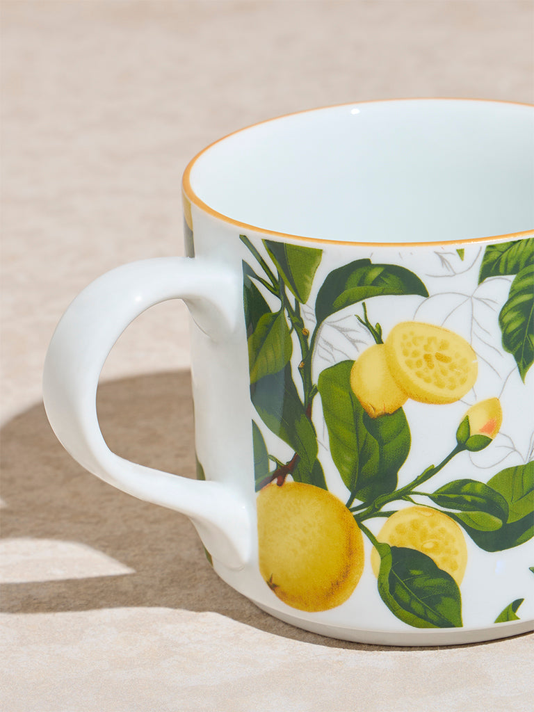 Westside Home Yellow Lemon Printed Straight Mug