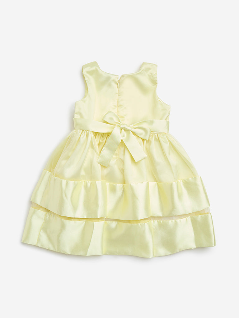 HOP Kids Yellow Rosette-Detailed A-Line Dress