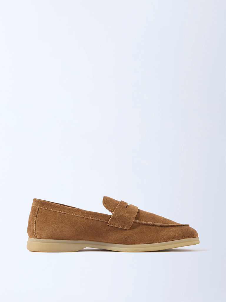 SOLEPLAY Brown Metal-Detailed Suede Leather Loafers