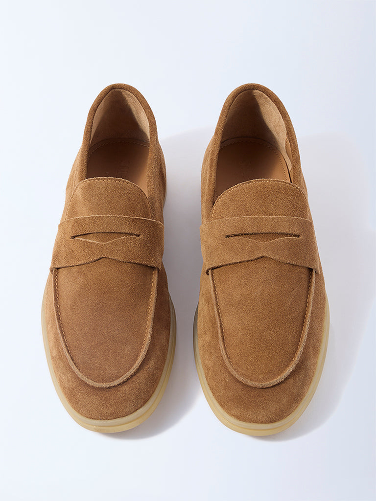 SOLEPLAY Brown Metal-Detailed Suede Leather Loafers