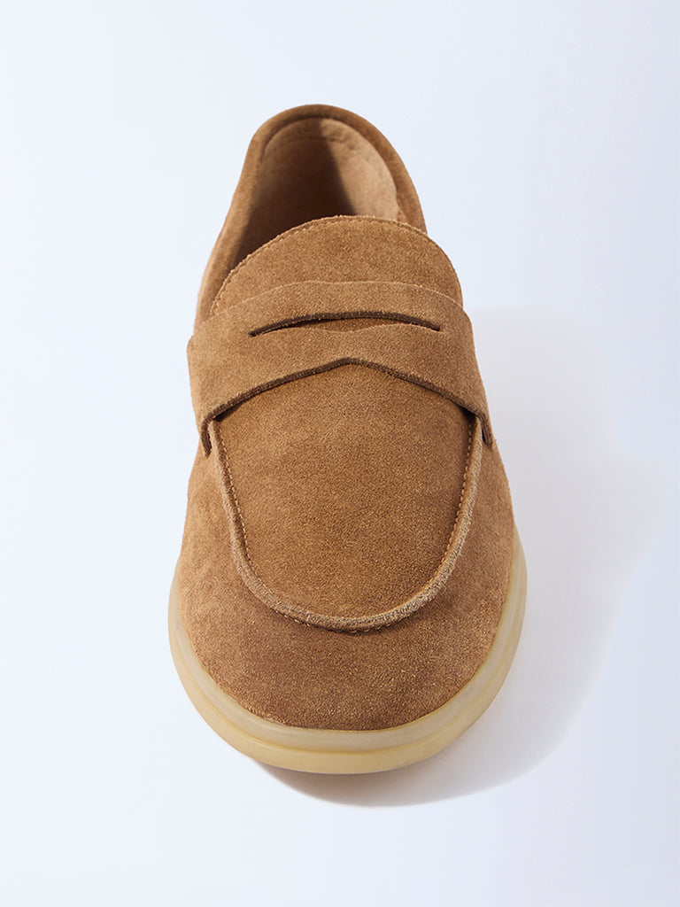 SOLEPLAY Brown Metal-Detailed Suede Leather Loafers