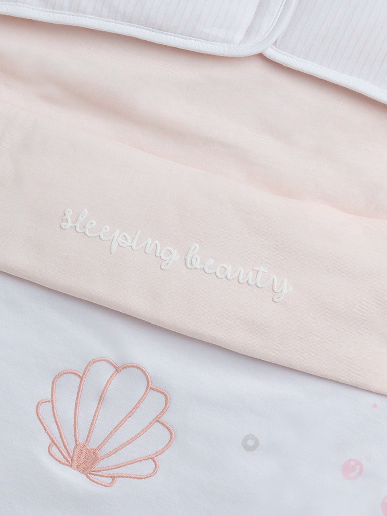 HOP Baby Pink Sea-Themed Cotton Sleeping Bag