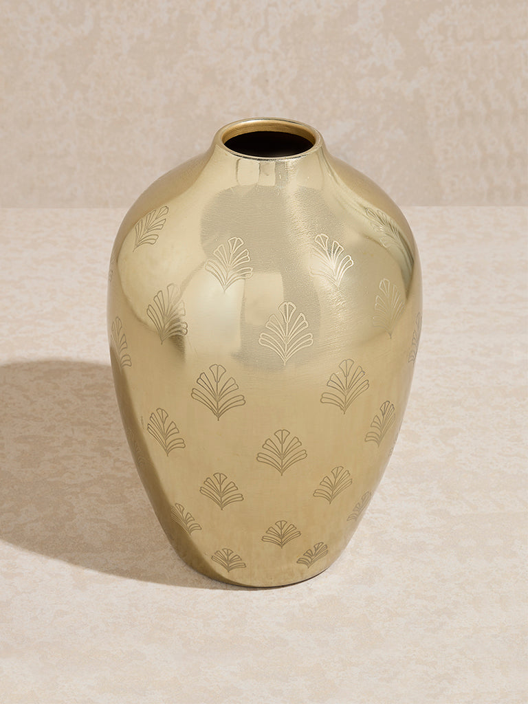 Westside Home Gold Floral Etched Vase