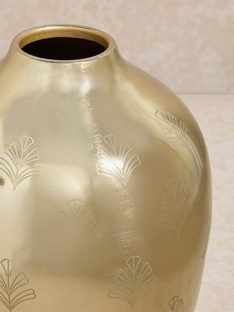 Westside Home Gold Floral Etched Vase
