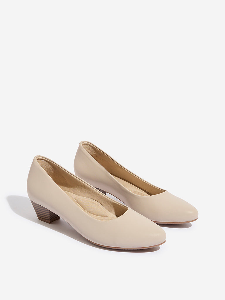 Buy LUNA BLU Beige Solid Pump Shoes from Westside