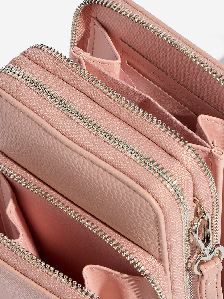 Westside Light Pink Textured Sling Bag