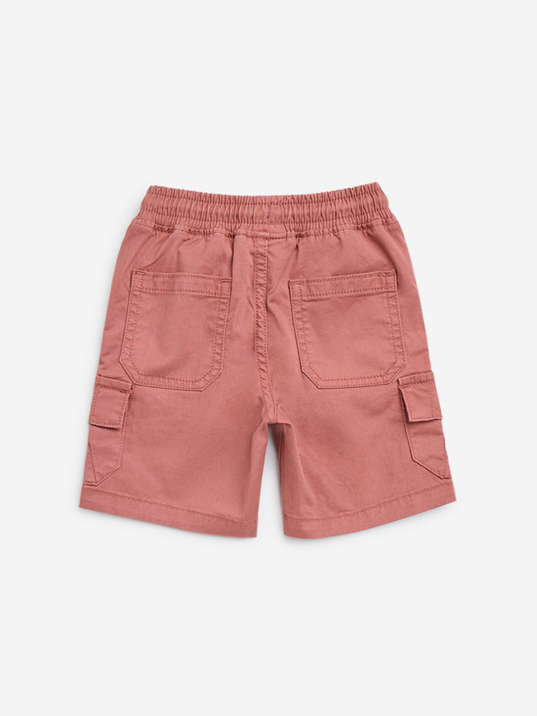 Buy HOP Kids Dusty Pink Mid-Rise Cotton-Blend Shorts from Westside
