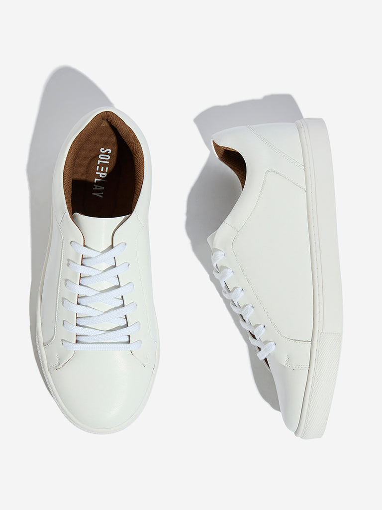 Buy SOLEPLAY White Genuine Leather Lace-Up Sneakers from Westside