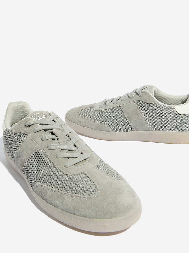 Buy SOLEPLAY Grey Faux-Suede Lace-Up Sneakers from Westside
