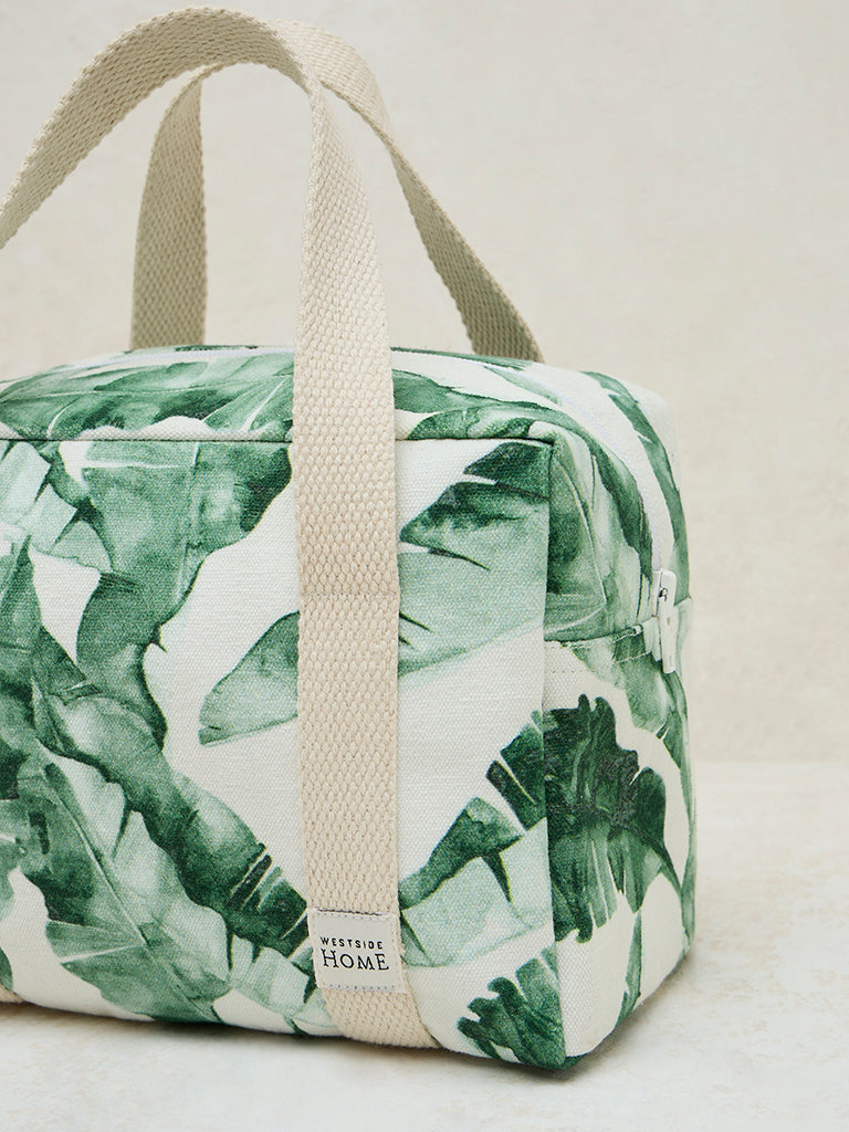 Westside Home Green Leaf Printed Lunch Bag