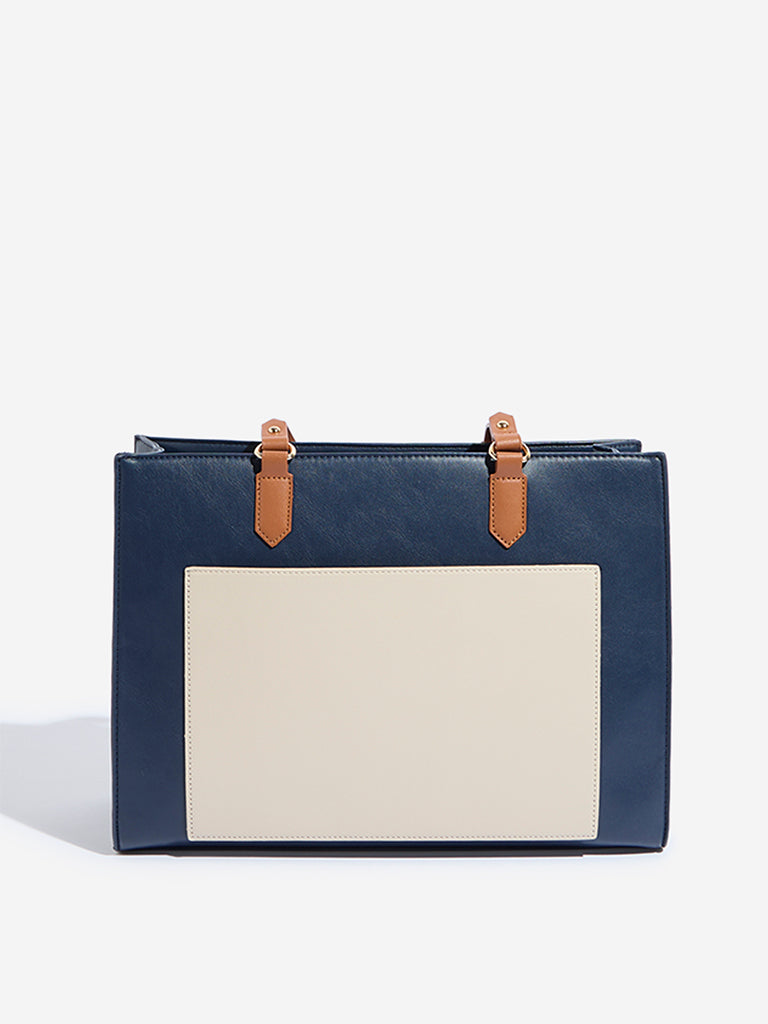 Westside Navy Colour Block Shoulder Bag