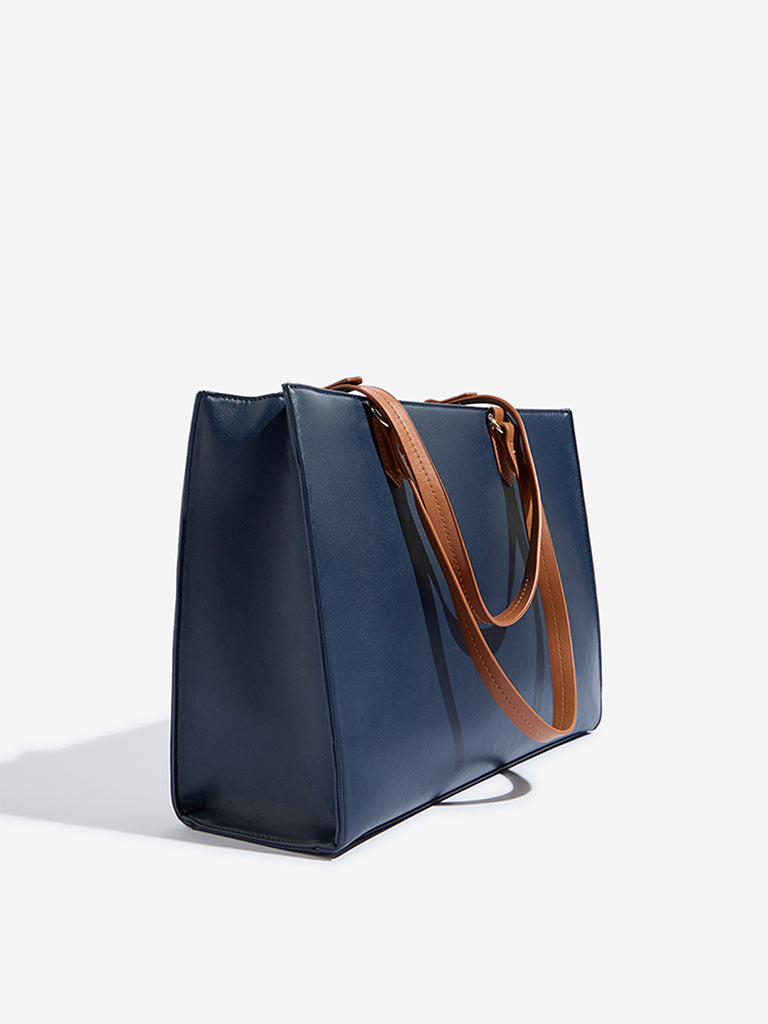 Westside Navy Colour Block Shoulder Bag