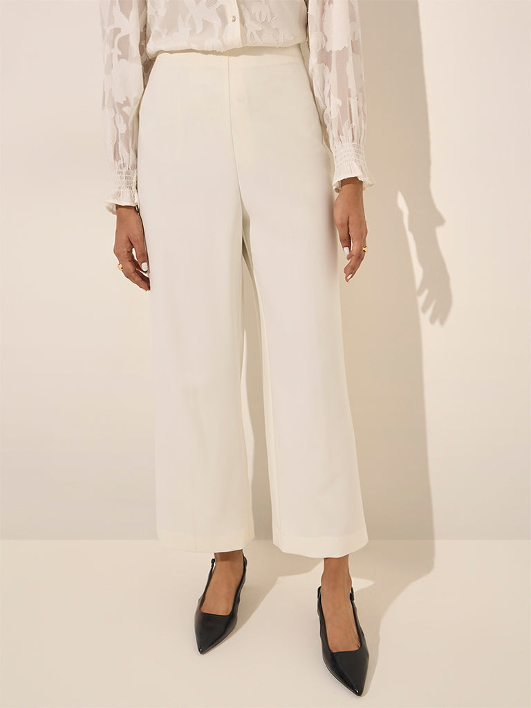 Wardrobe Ivory High-Rise Flared Trousers