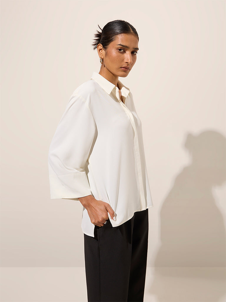 Wardrobe Ivory Solid Shirt