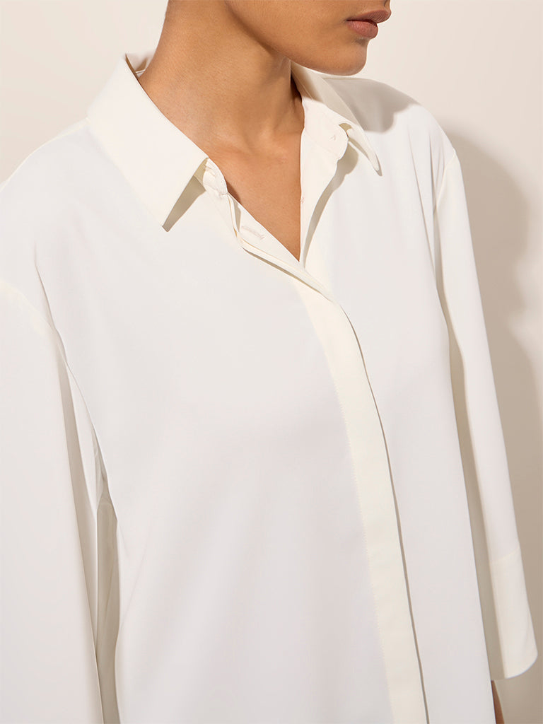 Wardrobe Ivory Solid Shirt