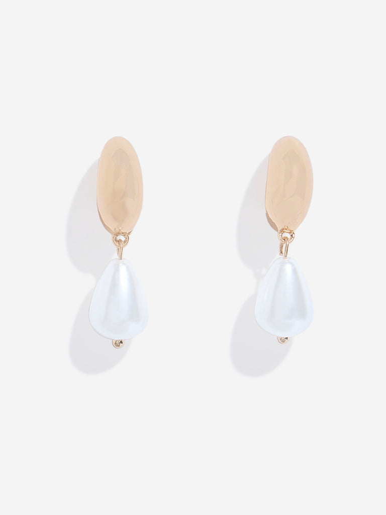 Westside Accessories Gold Pearl Drop Earrings