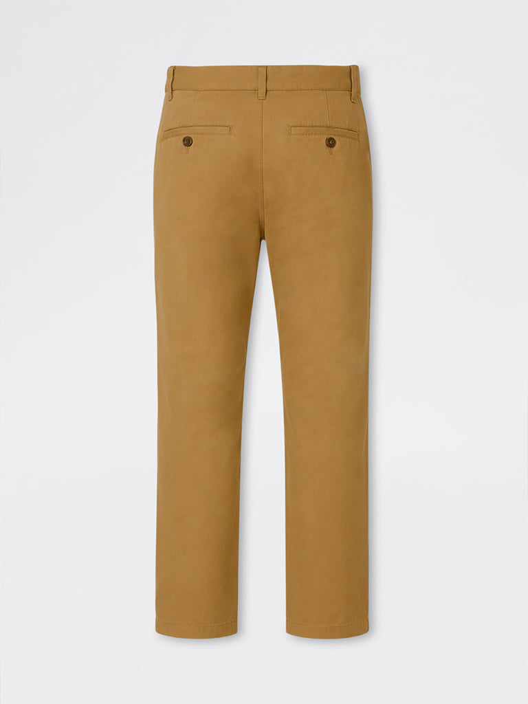 Ascot Dark Beige Relaxed-Fit Mid-Rise Cotton-Blend Chinos