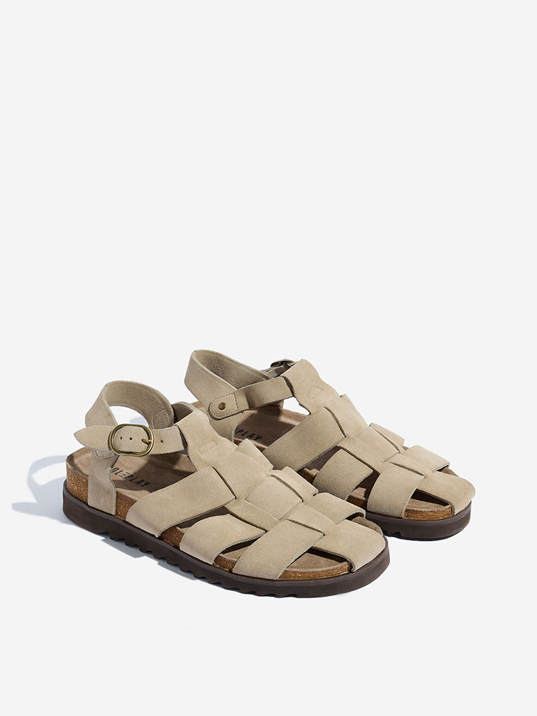 SOLEPLAY Beige Multi Strap Buckle Sandals