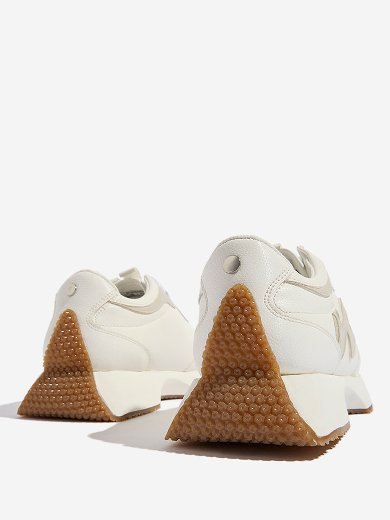 LUNA BLU Off-White Chunky Lace-Up Sneakers