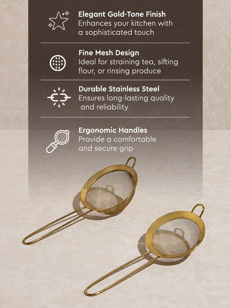 Westside Home Gold Strainers (Set of 2)
